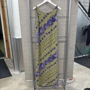 CDC Green Embellished sleeveless Maxi Sundress